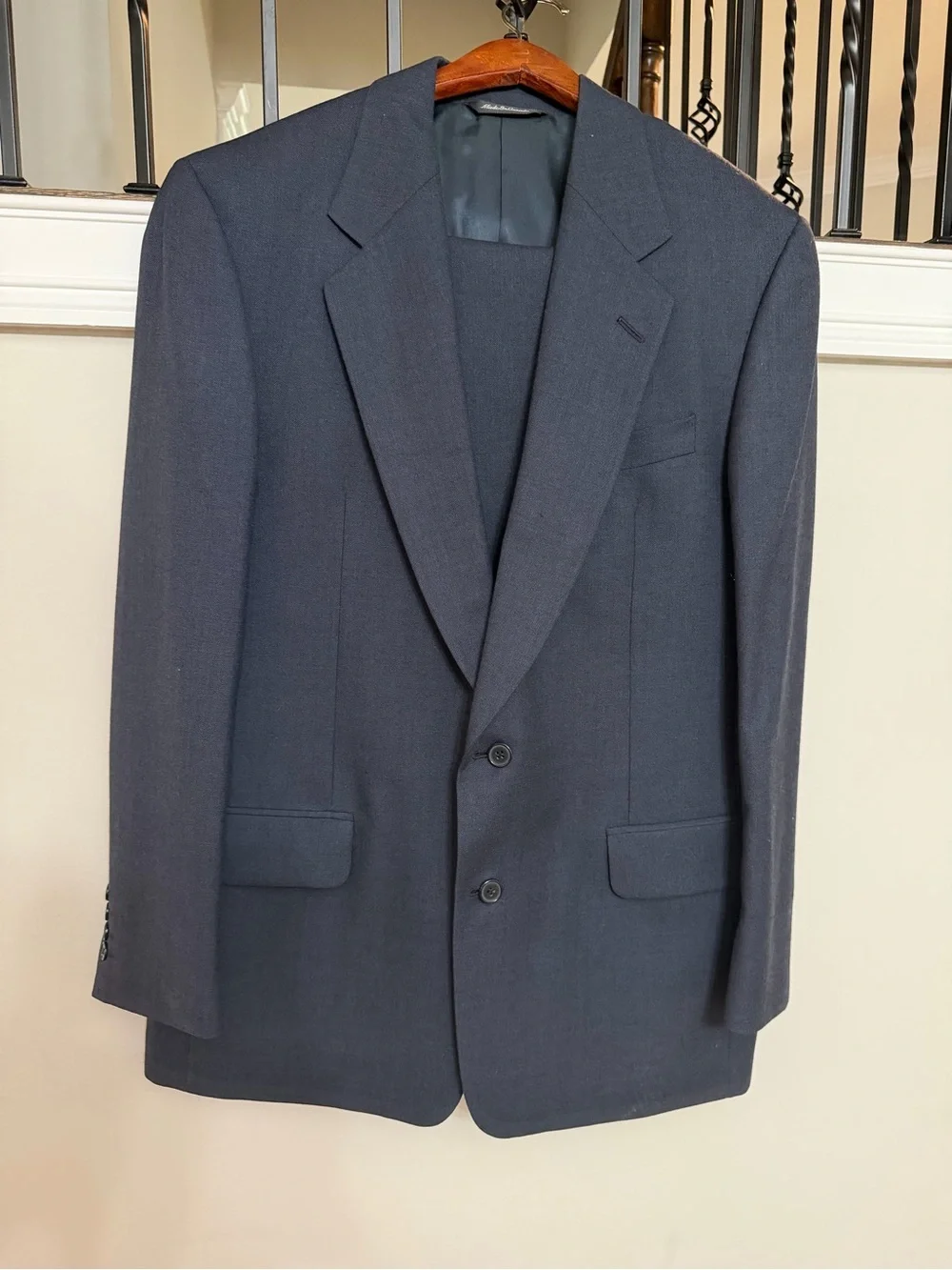Alan Flusser Saks Fifth Avenue Suit Men 100% Wool Made in Canada Blue